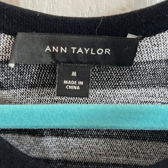 Ann Taylor black and white stripped top - Picture 3 of 3